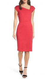 French Connection Lula Asymmetrical Neck Sheath Dress   Nordstrom at Nordstrom